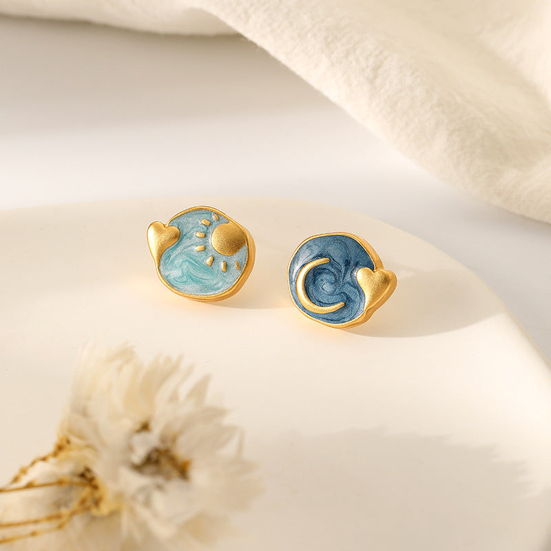 Sun & hot sale moon earrings