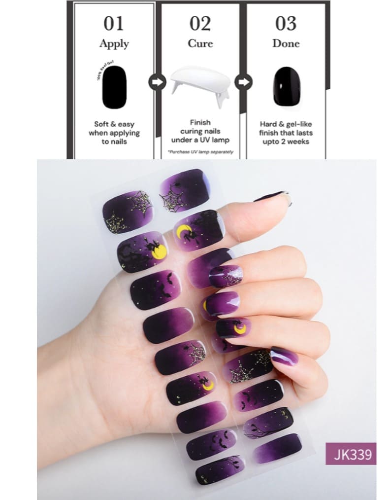 Halloween Nightmare Semi Cured Gel Nail Strips