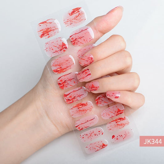 Halloween Blood Nail Semi Cured Gel Nail Strips