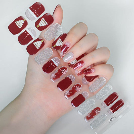 Christmas Nail Semi Cured Gel Nail Strips