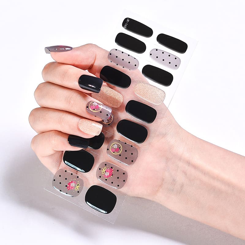 Cexynail Semi Cured Gel Nail Polish Strips Miss Black