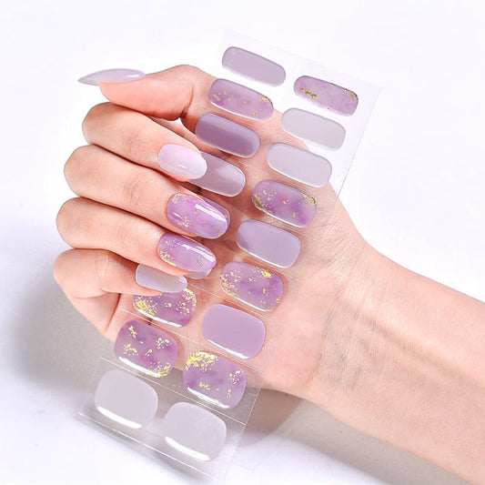 Cexynail Semi Cured Gel Nail Polish Strips Baby Purple