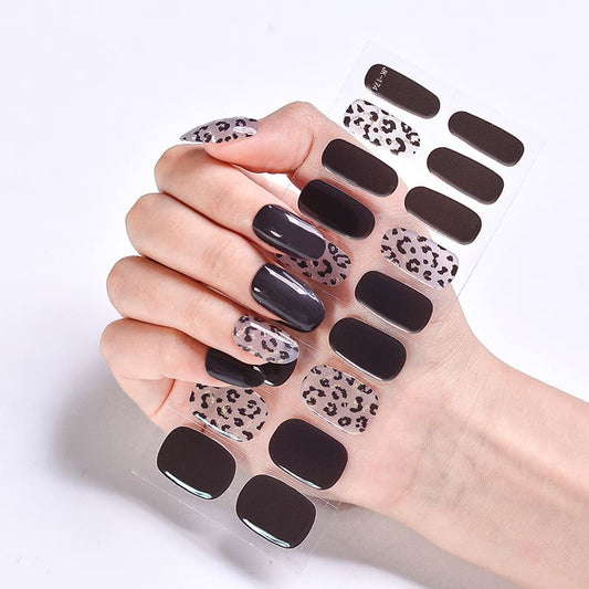 Cexynail Semi Cured Gel Nail Polish Strips Dark Brown