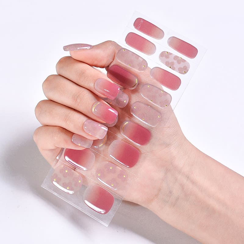 Cexynail Semi Cured Gel Nail Polish Strips Shiny Pink