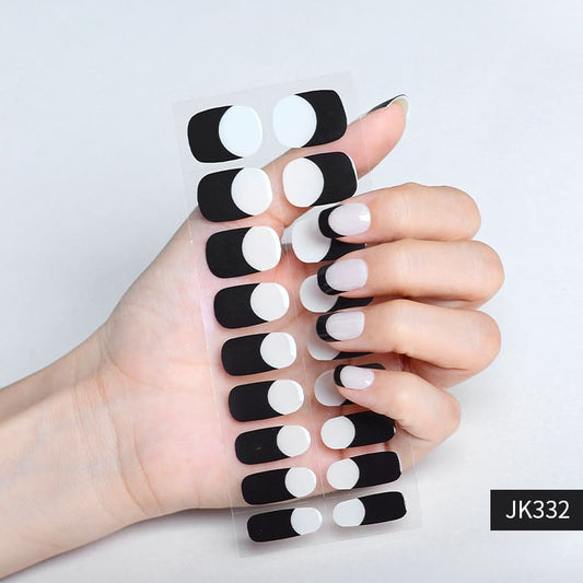 Cexynail Semi Cured Gel Nail Wraps Black and White