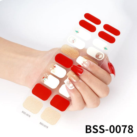 Santa Claus's Semi Cured Gel Nail Strips for Xmas