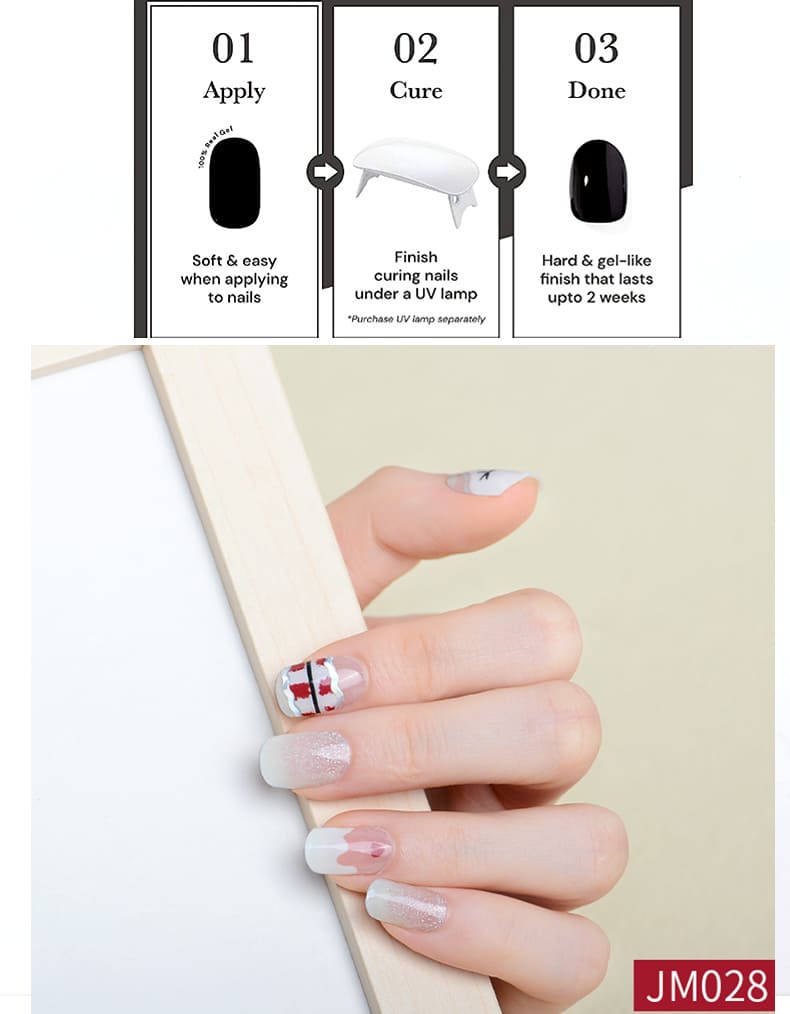 Snow White Semi Cured Gel Nail Strips