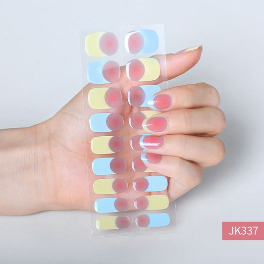 Colorful French Nail Semi Cured Gel Nail Strips