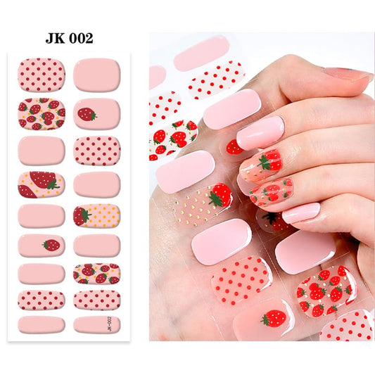 Cute Strawberry Semi Cured Gel Nail Strips