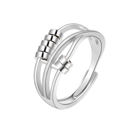 Anti Anxiety Spinner Ring Color Silver