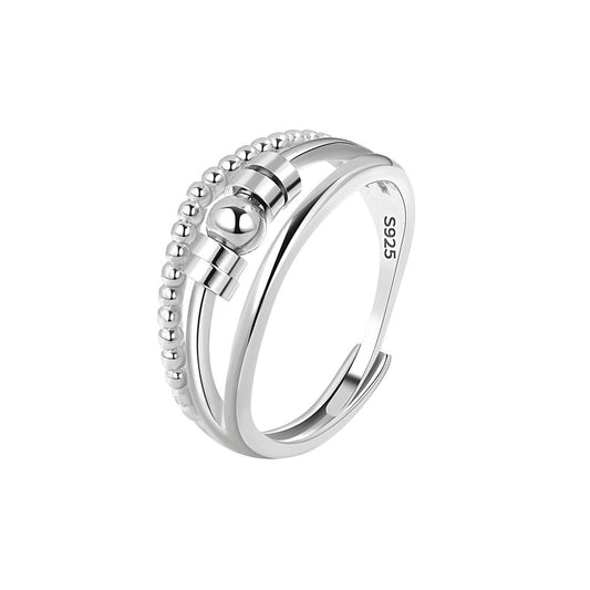 Three Layer Anxiety Rings for Women Color Silver